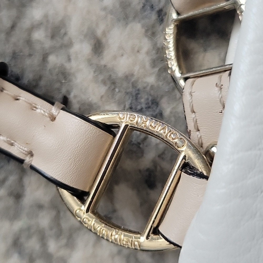 Calvin Klein Tan and White Crossbody Bag with Sleek Design - Picture 3 of 13